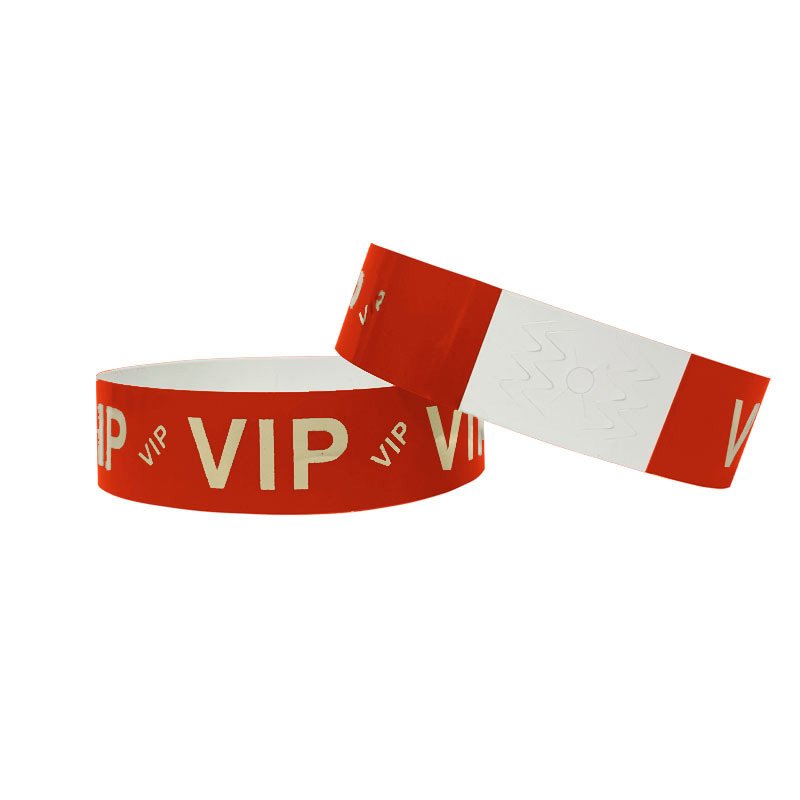 أساور VIP للاستخدام لمرة واحدة مع ختم من رقائق الذهب